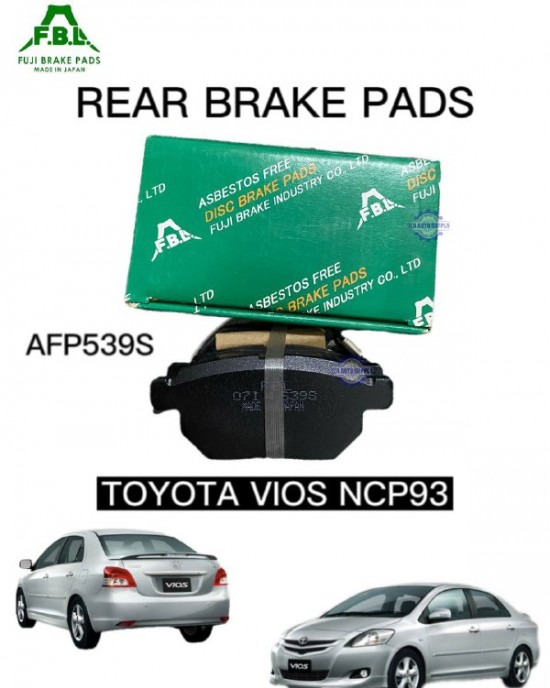 Toyota Vios NCP93 Rear Brake Pads FUJI AFP539S